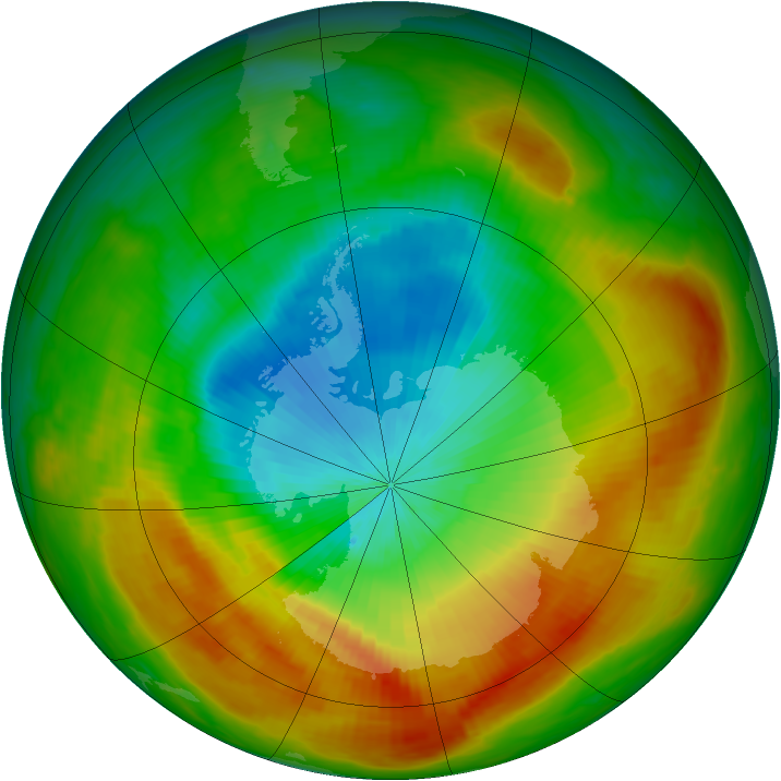 Antarctic ozone map for 28 October 1988